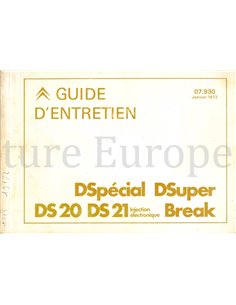 1972 CITROEN D / DS CLUB GARANTIE & WARTUNG HANDBUCH NIEDERLÄNDISCH