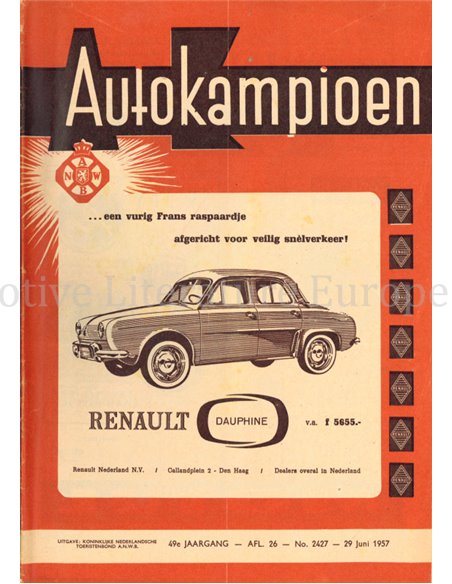 1957 AUTOKAMPIOEN MAGAZIN 25 NIEDERLÄNDISCH