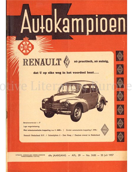 1957 AUTOKAMPIOEN MAGAZIN 29 NIEDERLÄNDISCH