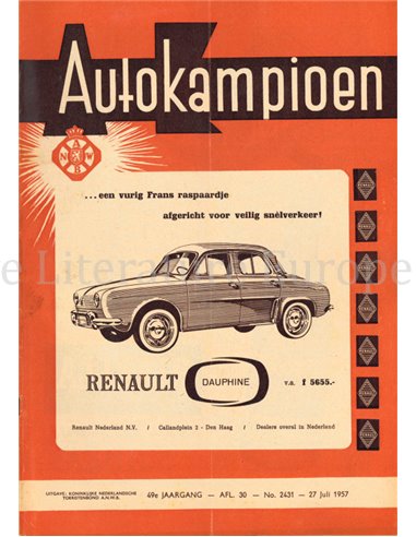 1957 AUTOKAMPIOEN MAGAZIN 30 NIEDERLÄNDISCH
