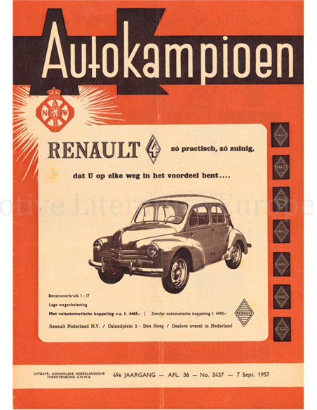 1957 AUTOKAMPIOEN MAGAZIN 36 NIEDERLÄNDISCH