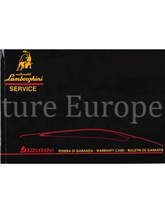 1990 LAMBORGHINI DIABLO GARANTIE & WARTUNG HANDBUCH IT DE GB