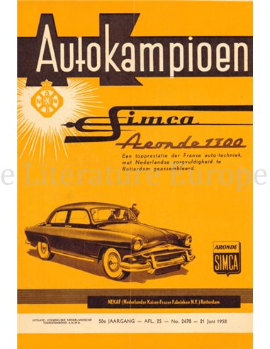 1958 AUTOKAMPIOEN MAGAZIN 25 NIEDERLÄNDISCH