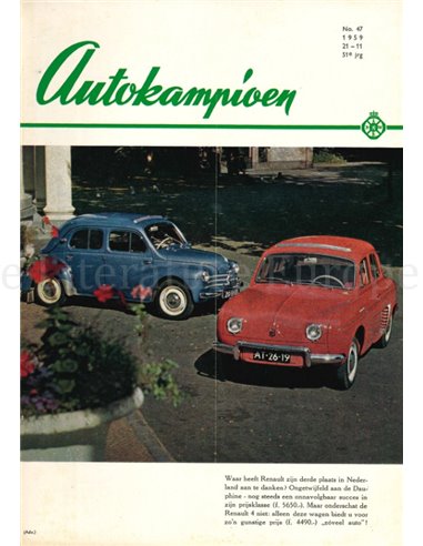 1959 AUTOKAMPIOEN MAGAZIN 47 NIEDERLÄNDISCH