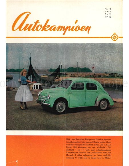1959 AUTOKAMPIOEN MAGAZIN 45 NIEDERLÄNDISCH