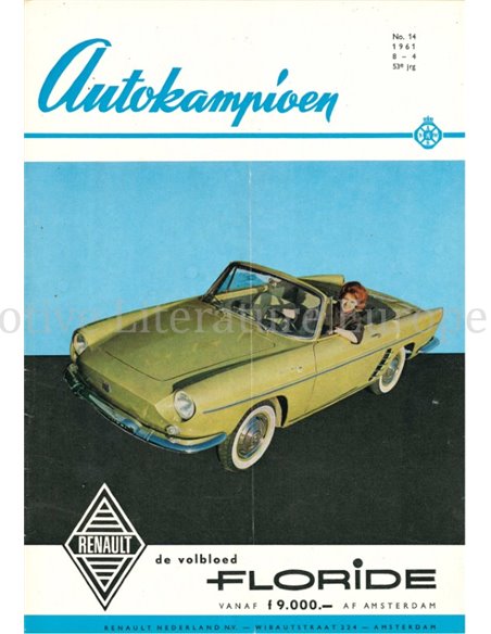 1961 AUTOKAMPIOEN MAGAZIN 14 NIEDERLÄNDISCH