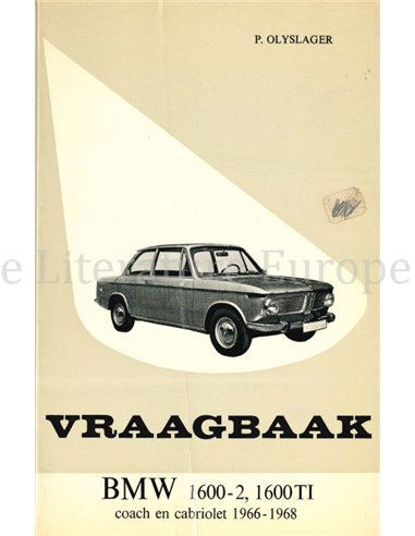 1966 - 1968 BMW 1600-2 / 1600 TI REPERATURANLEITUNG NIEDERLÄNDISCH