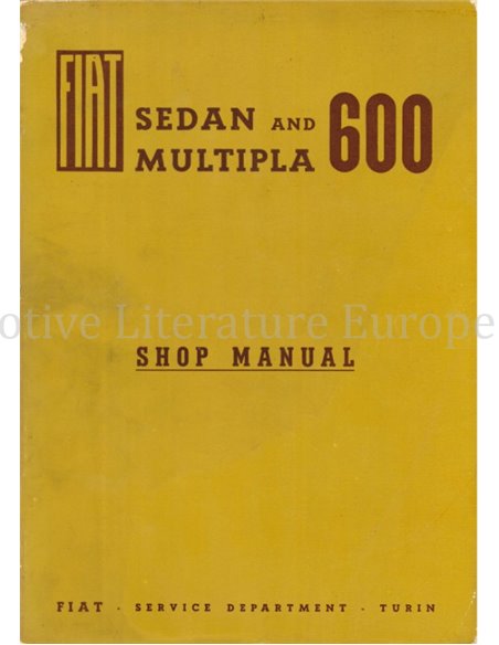 1958 FIAT 600 SEDAN & MULTIPLA REPAIR MANUAL ENGLISH