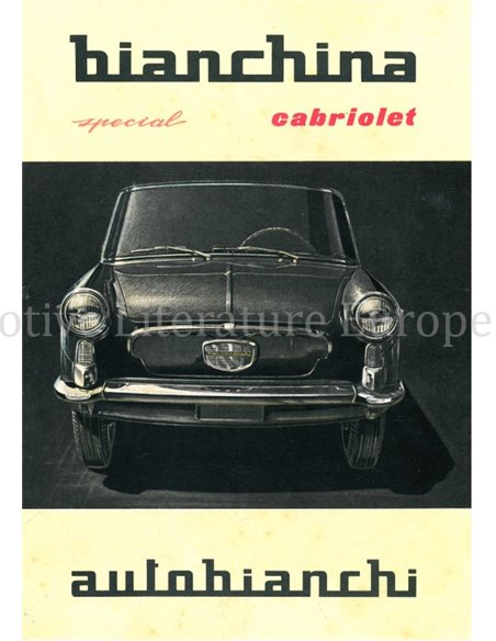 1960 AUTOBIANCHI BIANCHINA SPECIAL CABRIOLET BROCHURE DUITS