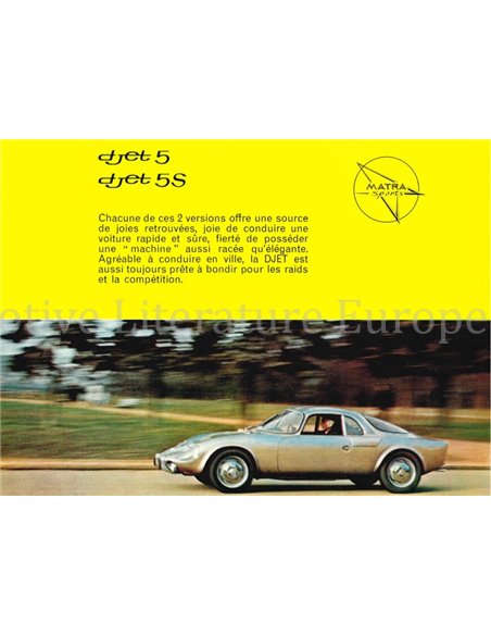 1965 MATRA DJET 5 BROCHURE FRENCH