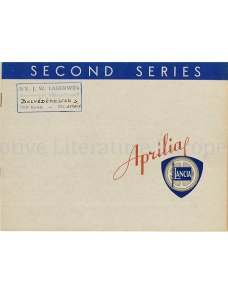 1939 LANCIA APRILIA PROSPEKT ENGLISCH