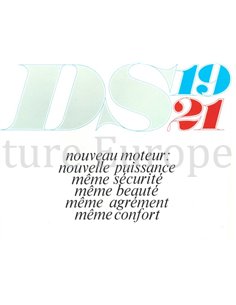 1965 CITROEN DS 19 / 21 BROCHURE FRENCH