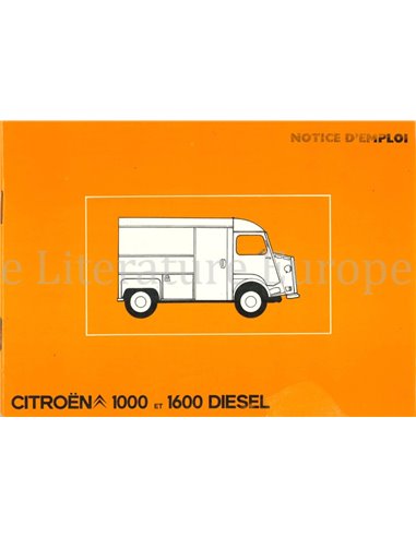 1977 CITROËN HZ 1000 / HY 1600 BETRIEBSANLEITUNG FRANZÖSISCH