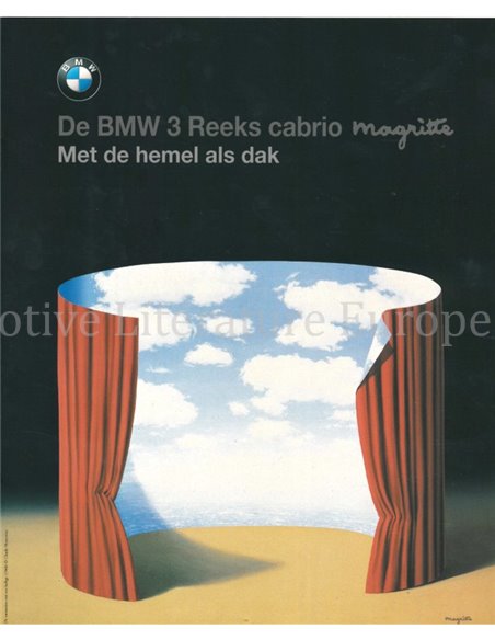 1998 BMW 3 SERIE CABRIO MAGRITTE BROCHURE NEDERLANDS