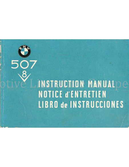 1957 BMW 507 COUPE CONVERTIBLE V8 OWNERS MANUAL ENGLISH FRENCH SPANISH