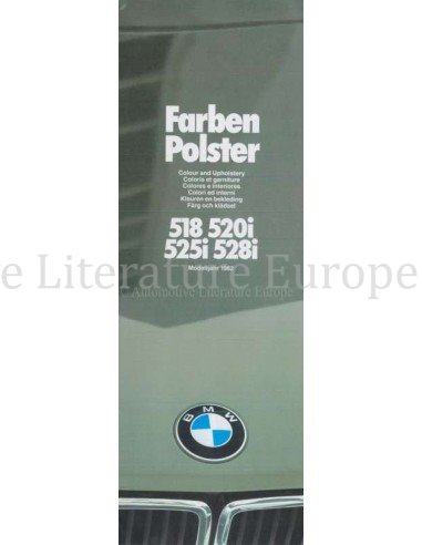1982 BMW 5 SERIES COLOUR AND UPHOLSTERY BROCHURE