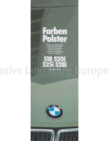 1982 BMW 5 SERIE KLEUREN EN BEKLEDING BROCHURE