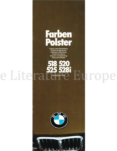 1982 BMW 5 SERIE KLEUREN EN BEKLEDING BROCHURE
