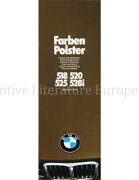 1981 BMW 5 SERIES COLOUR AND UPHOLSTERY BROCHURE