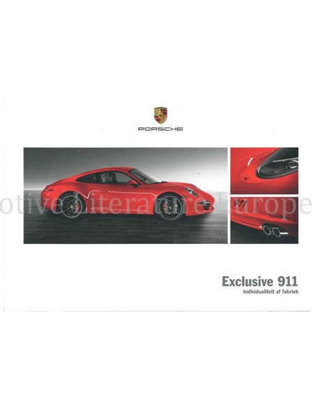 2012 PORSCHE 911 CARRERA EXCLUSIVE HARDCOVER BROCHURE NEDERLANDS