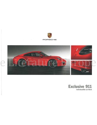 2012 PORSCHE 911 EXCLUSIVE CARRERA HARDCOVER PROSPEKT DEUTSCH