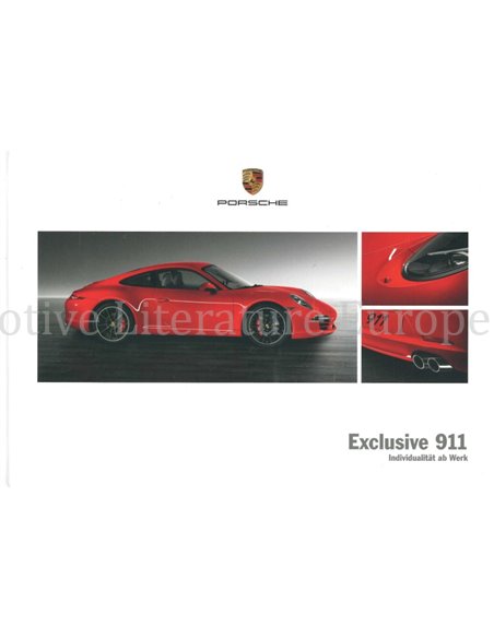 2012 PORSCHE 911 EXCLUSIVE CARRERA HARDCOVER PROSPEKT DEUTSCH