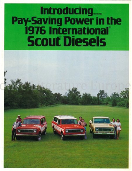 1976 INTERNATIONAL SCOUT DIESELS BROCHURE ENGELS (USA)