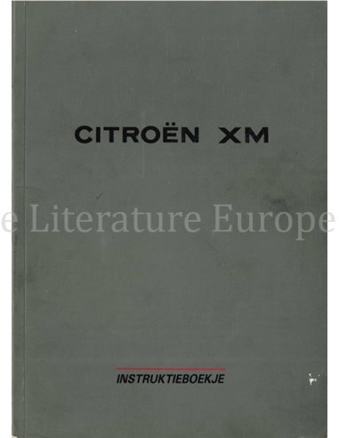 1989 CITROEN XM INSTRUCTIEBOEKJE NEDERLANDS