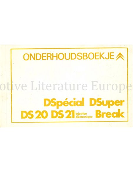 1972 CITROËN DS 20 GARANTIE & WARTUNG HANDBUCH NIEDERLÄNDISCH