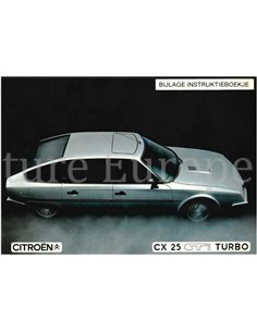 1985 CITROËN CX 25 GTI TURBO INSTRUCTIEBOEKJE NEDERLANDS