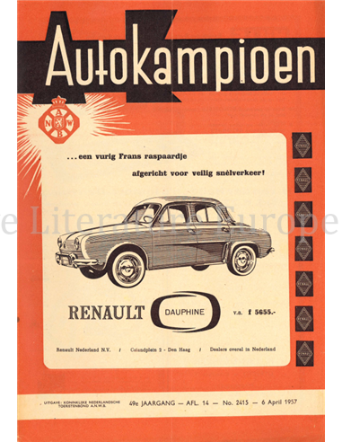 1957 AUTOKAMPIOEN MAGAZIN 14 NIEDERLÄNDISCH