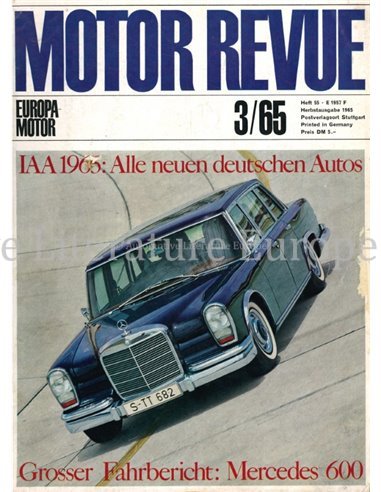 1965 MOTOR REVUE YEARBOOK 55 GERMAN