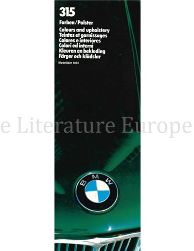 1984 BMW 315 COLOUR AND UPHOLSTERY BROCHURE