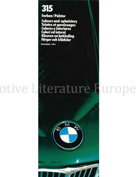 1984 BMW 315 COLOUR AND UPHOLSTERY BROCHURE