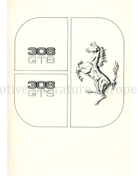 1977 FERRARI 308 GTB GTS INSTRUCTIEBOEKJE 