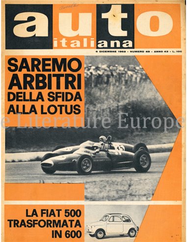 1962 AUTO ITALIANA MAGAZINE 49 NEDERLANDS