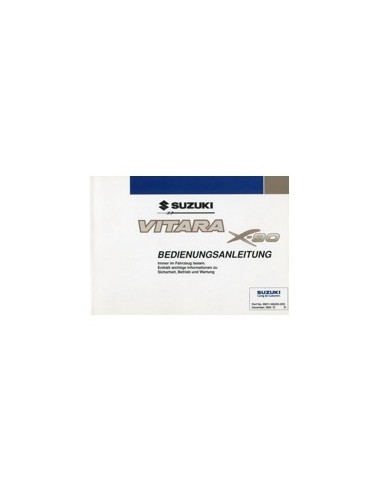 1995 SUZUKI VITARA X-90 INSTRUCTIEBOEKJE DUITS