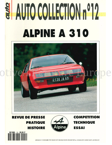1992 AUTO COLLECTION MAGAZINE 12 FRENCH