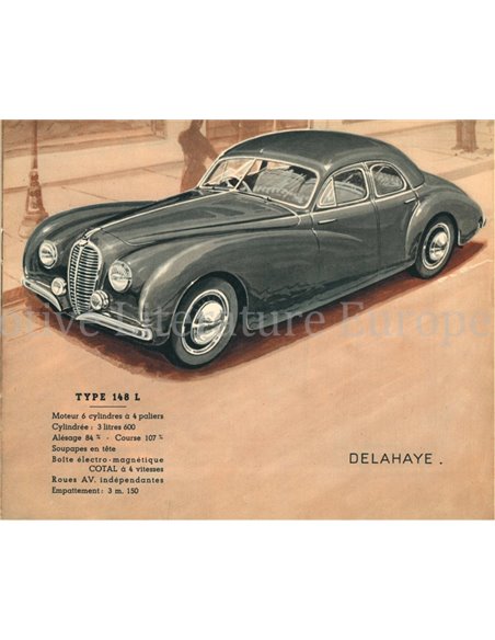 1948 DELAHAYE RANGE BROCHURE FRENCH