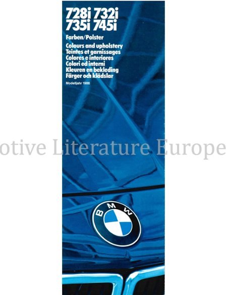 1986 BMW 7ER FARBEN UND POLSTER PROSPEKT