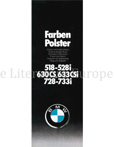 1977 BMW PROGRAMM FARBEN UND POLSTER PROSPEKT