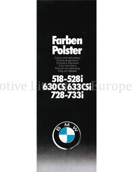 1977 BMW PROGRAMM FARBEN UND POLSTER PROSPEKT