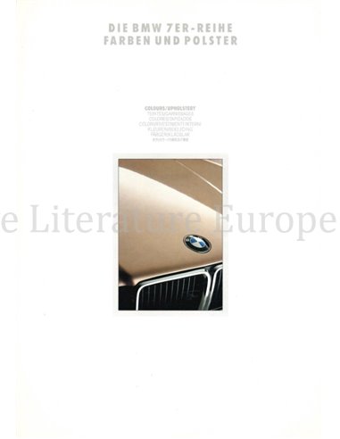 1992 BMW 7 SERIE COLOUR AND UPHOLSTERY BROCHURE