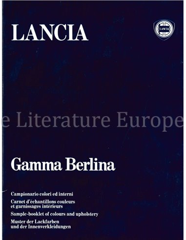 1980 LANCIA GAMMA BERLINA KLEUREN & INTERIEUR BROCHURE