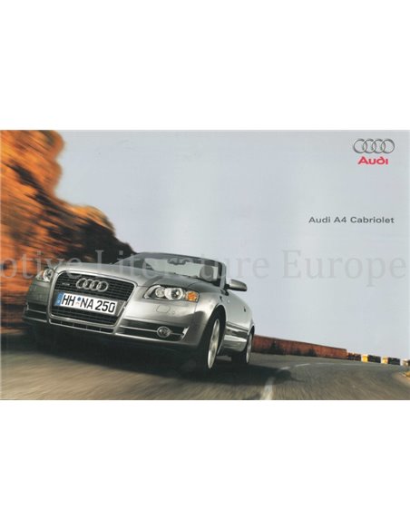 2007 AUDI A4 Cabriolet BROCHURE NEDERLANDS
