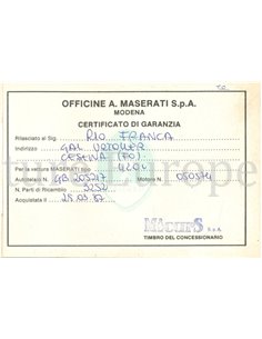 1987 MASERATI 420I SCHECKHEFT ITALIENISCH 2