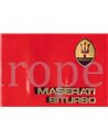 1987 MASERATI 420I SCHECKHEFT ITALIENISCH