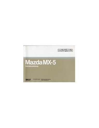 1996 MAZDA MX-5 INSTRUCTIEBOEKJE DUITS