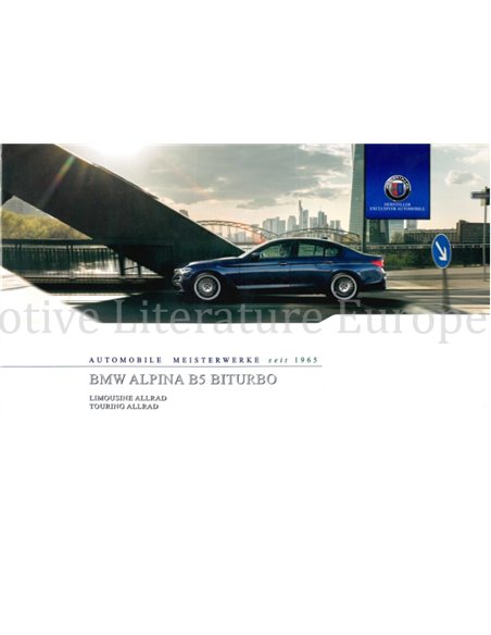 2019 BMW ALPINA B5 BITURBO BROCHURE DUITS
