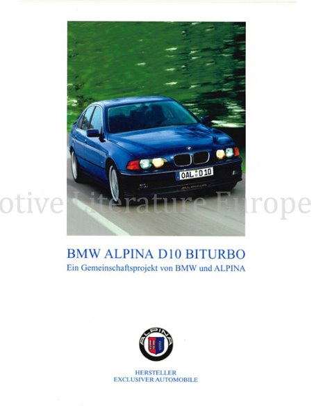 2000 BMW ALPINA D10 BITURBO BROCHURE DUITS